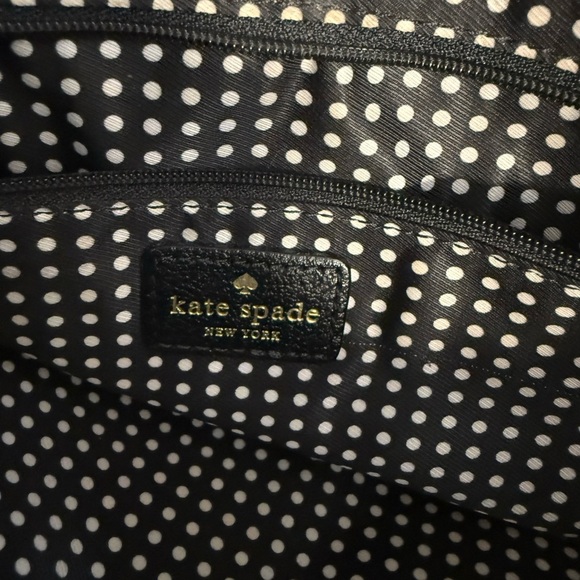 Kate Spade Quinn Villabella Avenue Tote Bag in Cream Pebble Leather Black Bow - Picture 12 of 13